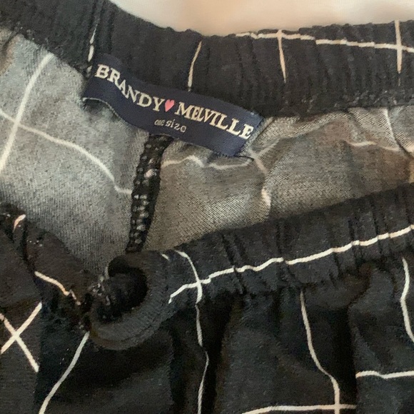 Brandy Melville Black Grid Eve Drawstring Shorts - Picture 6 of 10